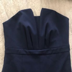 Nordstrom Navy cocktail dress with romantic top